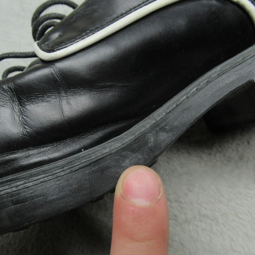 Kenneth Cole Mens 8 Dress Shoes Black Leather Oxfords Lace Up‎ Italy VTG EU41